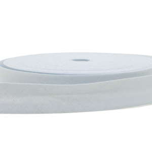 CINTA AL BIES ALGODÓN 13mm x 25m - Blanco, 13mm