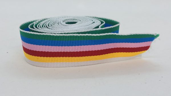 CINTA GROSS RAYADA SEMI ARCOIRIS 2.5cm