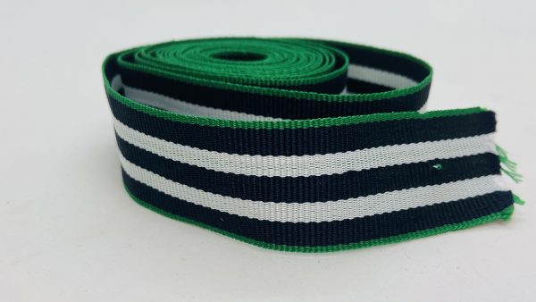 CINTA GROSS RAYADA VERDE NEGRO BLANCO 2.5cm