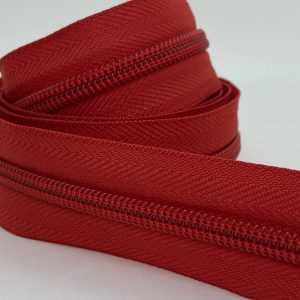 CIERRE POR METRO CADENA NYLON N5 (6mm) X 10m - Rojo Claro, Rollos