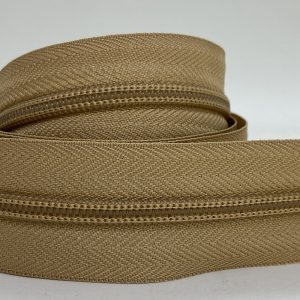 CIERRE POR METRO CADENA NYLON N5 (6mm) X 10m - Camel, Rollos