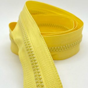 CIERRE CADENA DIENTE DE PERRO POR METRO 6mm X 10m - Amarillo bb, x cada 10mts