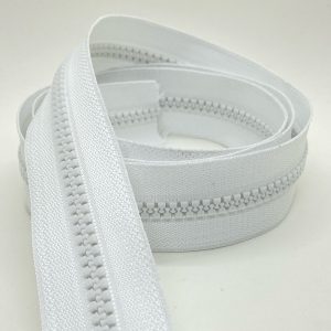 CIERRE CADENA DIENTE DE PERRO POR METRO 6mm X 10m - Blanco, x cada 10mts
