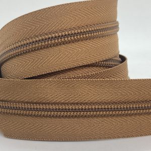 CIERRE POR METRO CADENA NYLON N5 (6mm) X 10m - Tostado, Rollos