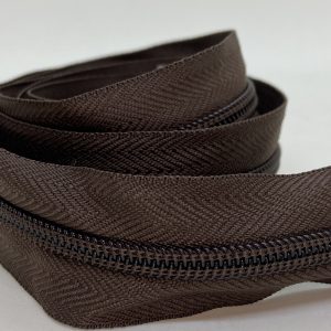 CIERRE POR METRO CADENA NYLON N5 (6mm) X 10m - Chocolate, Rollos