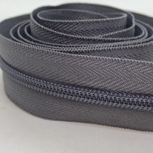 CIERRE POR METRO CADENA NYLON N5 (6mm) X 10m - Gris medio, Rollos