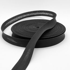 CINTA AL BIES ALGODÓN 2cm x 25m - Negro, Rollos