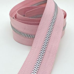 CIERRE CADENA ALUMINIO N5 (6mm) POR METRO X 10m - Rosa Viejo, x cada 10mts