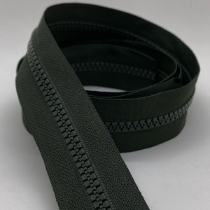 CIERRE CADENA DIENTE DE PERRO POR METRO 6mm X 10m - Verde Militar, x cada 10mts