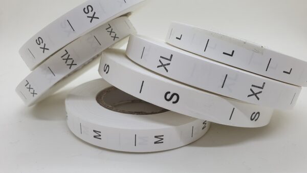 ETIQUETAS DE TALLE ESTAMPADO BLANCO x 1 ROLLOS - Image 3