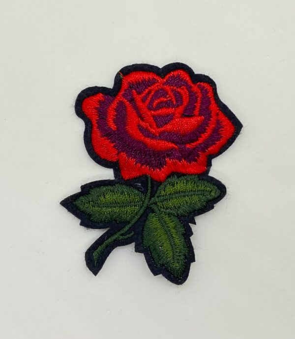 Parche Bordado Termo Adhesivo / Rosa Roja X 10 unidades