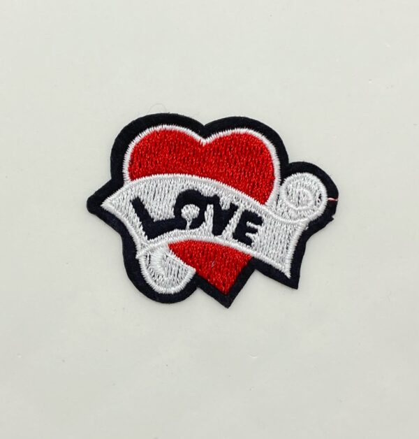 Parche Bordado Termo Adhesivo / Corazon Love X 10 unidades