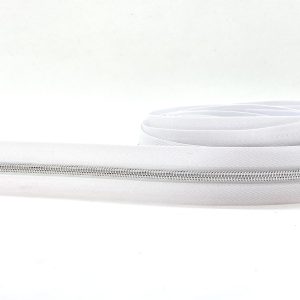 CIERRE POR METRO CADENA NYLON N3 (4mm) X 10m Silver - Blanco, Rollos