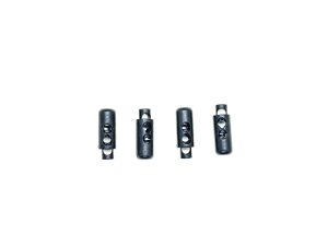 TANCA DOBLE NEGRO CILINDRICO X 100 UNIDADES PARA CORDÓN ELASTICO